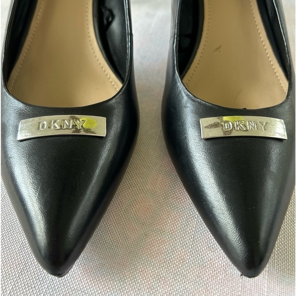 DKNY Black Size 8 Leather Pumps Pointed Toe Formal 3” Heel Height NEW - Picture 14 of 14
